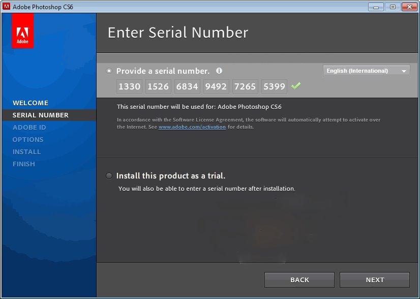 serial number for adobe photoshop